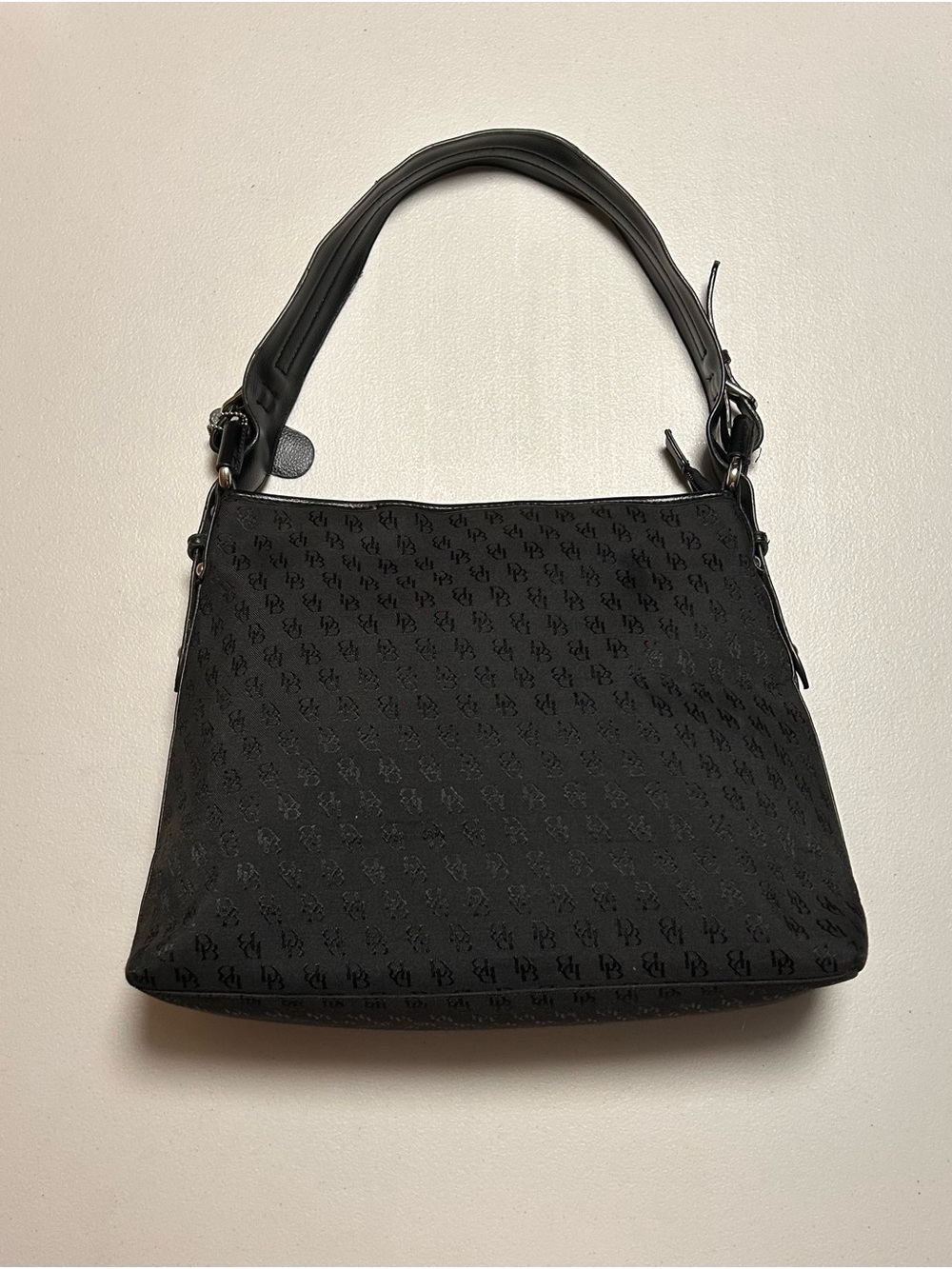 Dooney and Bourke Classic Black Monogram Shoulder Bag